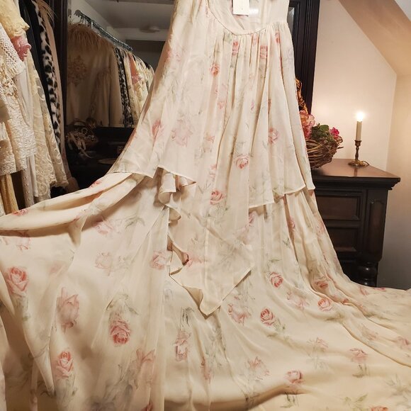 LoveShackFancy Noni Dress in Magnolia Tea 4 - Picture 3 of 9